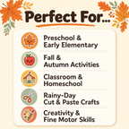 Fall printable crafts for kids with leaf person and apple basket activities for preschool and homeschool