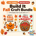 Build it Fall Craft Bundle, printable crafts for kids, autumn themed crafts 