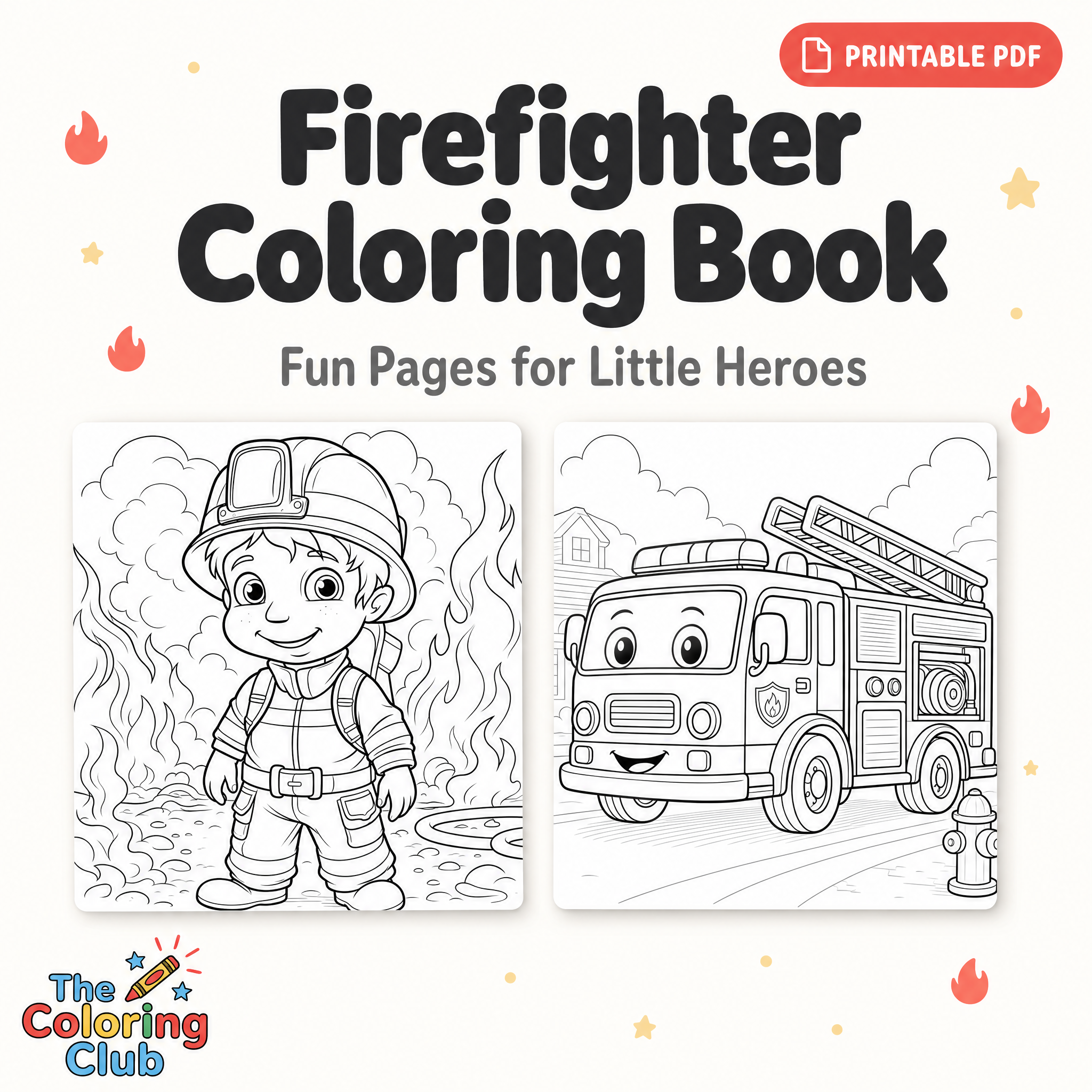 Firefighter Coloring Book for Kids