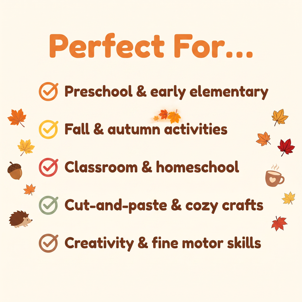 An autumn-themed promotional graphic with the heading 'Perfect For.
